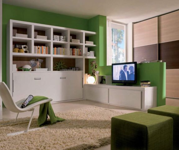 ls02 libreria con letto a scomparsa