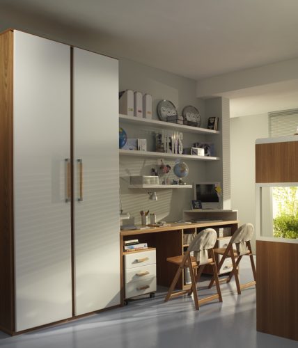 ls13 libreria con scrivania 2 postazioni