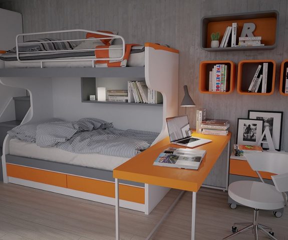 playwood_09 letto a castello e scrivania